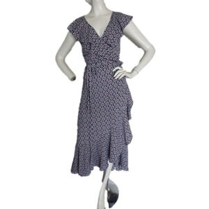 Max STUDIO WOMEN'S WRAP RUFFLE DRESS SIZE LARGE